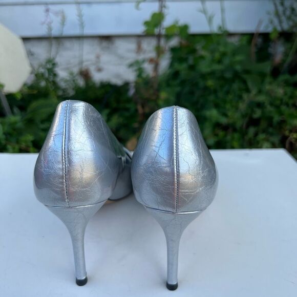 Big Tree Women Slip On Mid Heels Pumps Pointy Toe Patent Leather Sz 10 - Picture 4 of 7